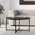 Table basse salon rond 80cm avec plateau effet marbre Granato Remises