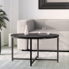 Table basse salon rond 80cm avec plateau effet marbre Granato Remises
