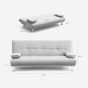 Clic Clac convertible canapé 2 Places accoudoirs en similicuir Olivina 