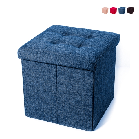 Pouf carré avec rangement en tissu pour salon 34x34cm Liberty Promotion