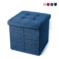 Pouf carré avec rangement en tissu pour salon 34x34cm Liberty Promotion