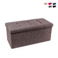 Pouf rectangulaire 76x34cm avec rangement pour salon en tissu Nilo Promotion