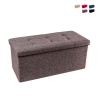 Pouf rectangulaire 76x34cm avec rangement pour salon en tissu Nilo Promotion