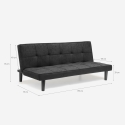 Canapé convertible 2 Places clic-clac en tissu design salon Giada Dark Dimensions