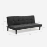 Canapé convertible 2 Places clic-clac en tissu design salon Giada Dark Dimensions