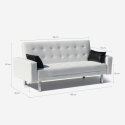 Canapé convertible 2 places clic-clac en similicuir accoudoirs et coussins Agata 