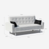 Canapé convertible 2 places clic-clac en similicuir accoudoirs et coussins Agata 