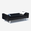 Canapé convertible 2 places clic-clac en similicuir accoudoirs et coussins Agata Catalogue