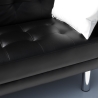 Canapé convertible 2 places clic-clac en similicuir accoudoirs et coussins Agata Dimensions
