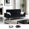 Canapé convertible 2 places clic-clac en similicuir accoudoirs et coussins Agata Promotion