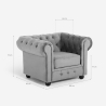 Fauteuil de salon style classique Chesterfield en velours Coventry 
