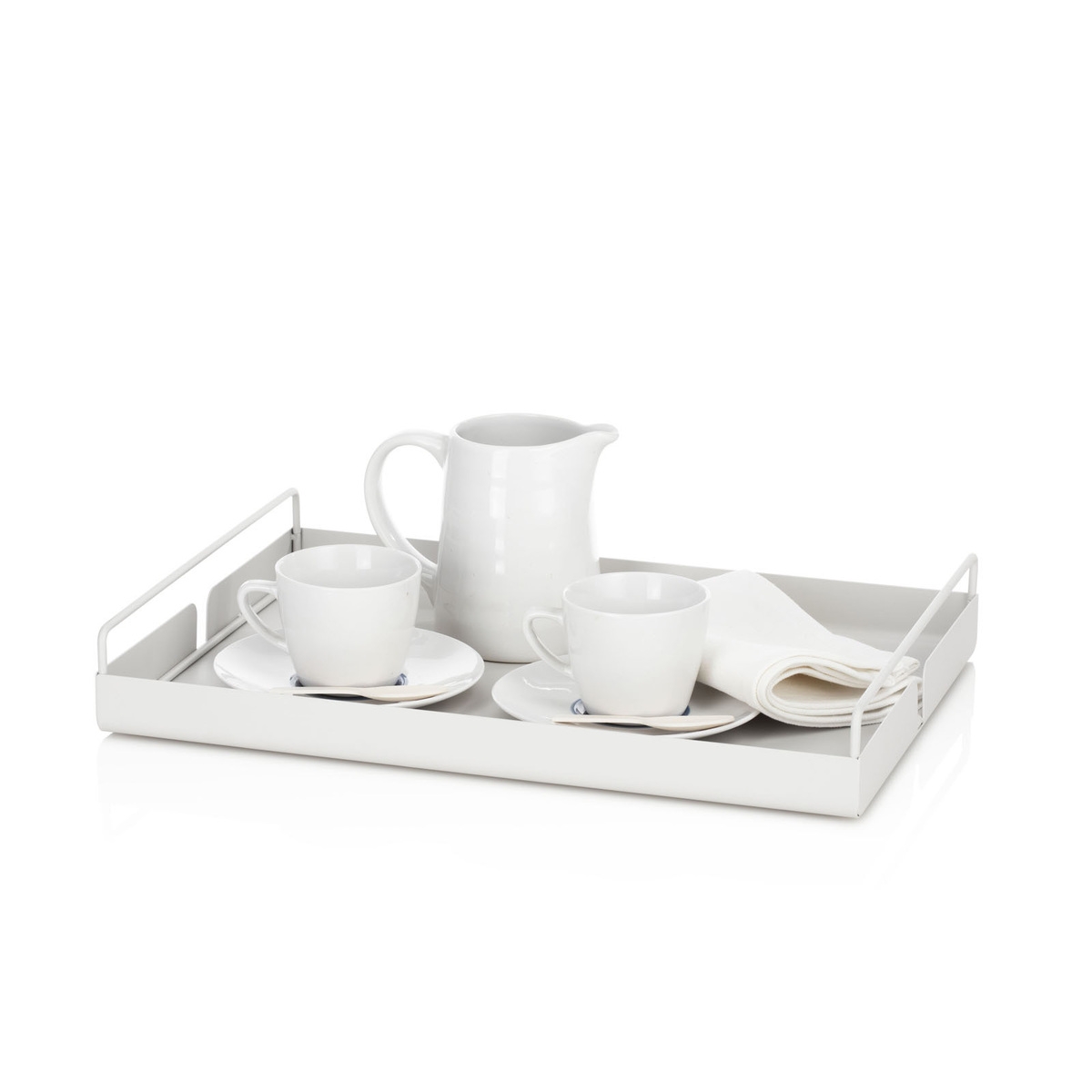 Plateau de service pour table de cuisine en métal blanc Jax Promotion Plateau de service pour table de cuisine en métal blanc Jax Promotion