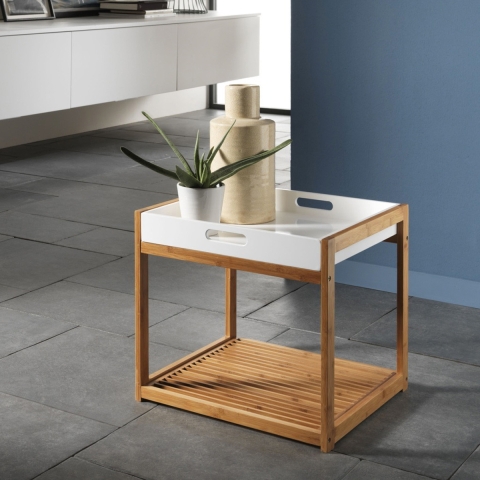 Table basse en bois de bambou avec plateau amovible George Promotion
