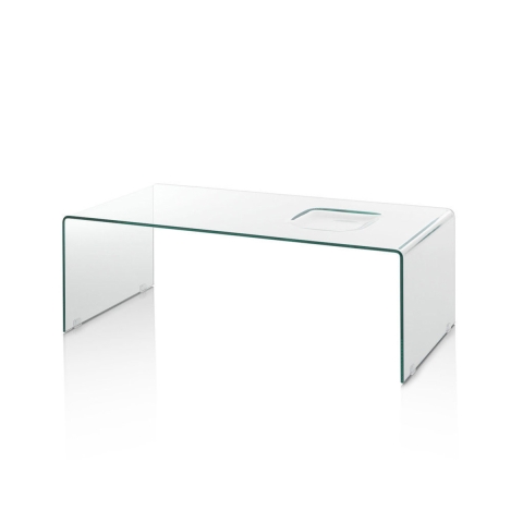 Table basse en verre courbé design moderne Compass Promotion