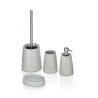 Ensemble accessoires de salle de bain 4 pièces en céramique gris mat Brooklyn Promotion