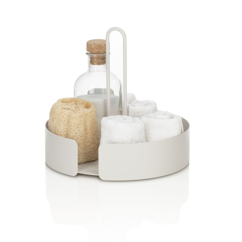 Plateau rond porte-objets en métal blanc Joko Promotion