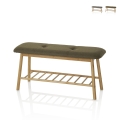 Banc à chaussures en bambou et tissu Flip pour entrée Promotion