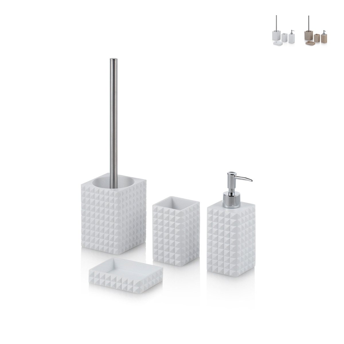Ensemble d'accessoires de salle de bain design moderne en résine Dakar Promotion Ensemble d'accessoires de salle de bain design moderne en résine Dakar Promotion