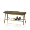 Banc à chaussures en bambou et tissu Flip pour entrée Vente