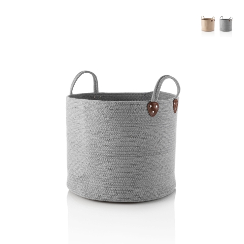 Panier de rangement en tissu coton avec poignées Giulio Promotion