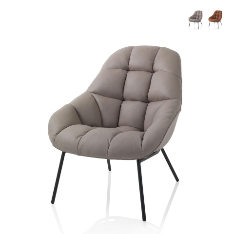 Fauteuil en similicuir rembourré design moderne Carla Promotion