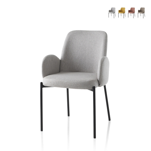 2 chaises rembourrées modernes en tissu avec accoudoirs Antea pour cuisine Promotion