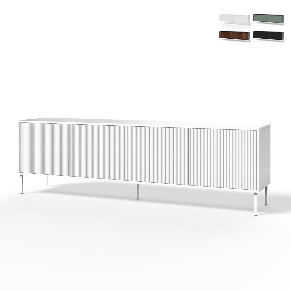 Buffet de cuisine moderne 4 portes avec pieds en métal Budapest CA