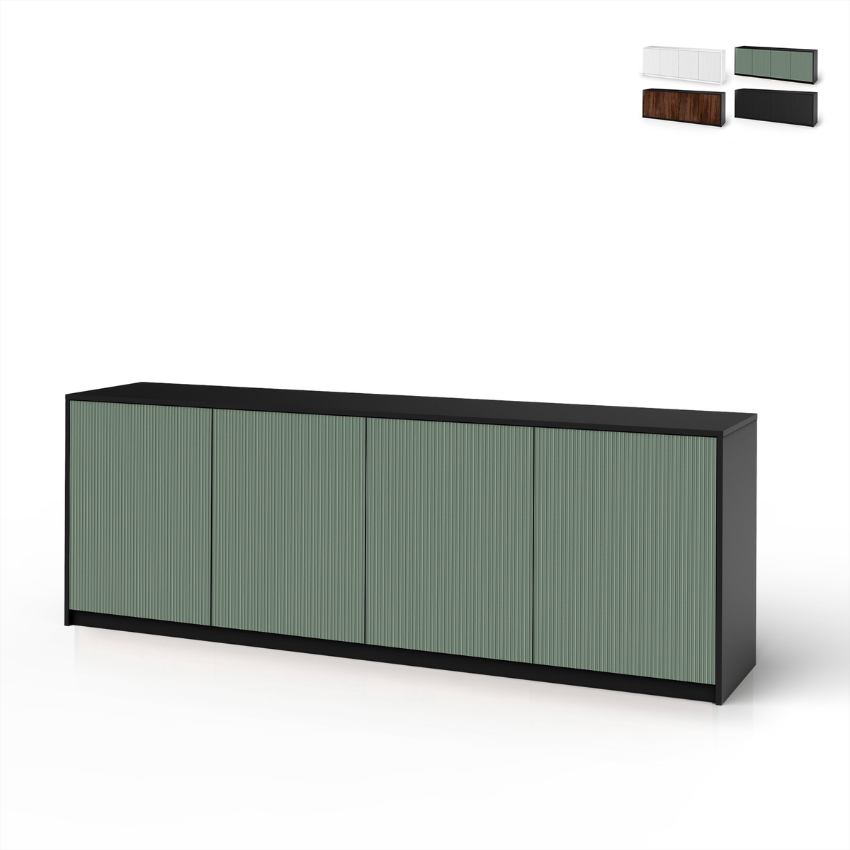 Buffet à 4 portes avec finition cannelée 238x50x83cm Budapest BF