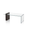 Table basse en verre courbé et bois 110x55x42cm Feng S Offre