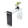 Console moderne d'entrée en bois et verre courbé 120x40x75cm Feng M Remises
