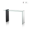 Console moderne d'entrée en bois et verre courbé 120x40x75cm Feng M Promotion