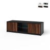 Meuble TV moderne avec portes frontales cannelées 150x50x45cm Budapest Promotion