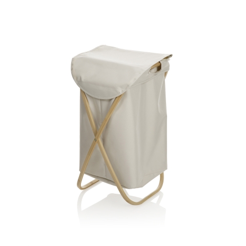 Panier à linge en bois et tissu Kim Promotion