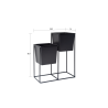 Support en métal noir pour 2 pots de plantes d'intérieur Huas Offre