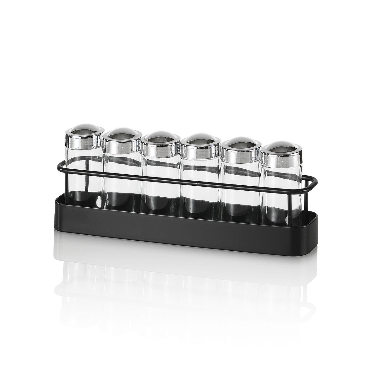 Porte-épices de cuisine avec ensemble de 6 bocaux en verre Lyu Promotion Porte-épices de cuisine avec ensemble de 6 bocaux en verre Lyu Promotion