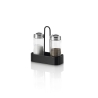 Ensemble sel et poivre noir avec pots en verre et support en métal Salz Vente