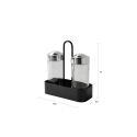Ensemble sel et poivre noir avec pots en verre et support en métal Salz Offre