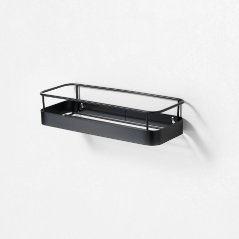 Étagère murale porte-objets en métal noir mat Wenk Promotion