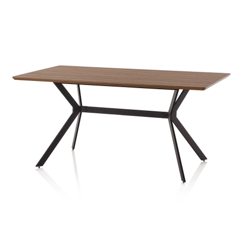 Table à manger moderne 160x90cm en bois et métal industriel Monaco Promotion