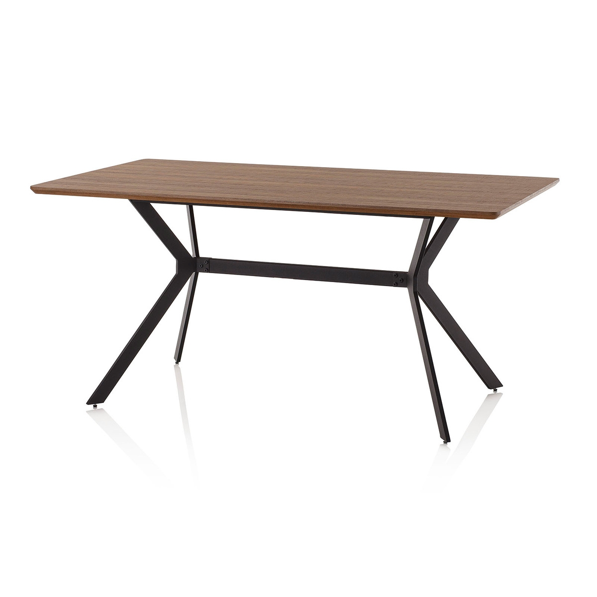 Table à manger moderne 160x90cm en bois et métal industriel Monaco