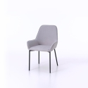 Ensemble de 4 chaises de cuisine modernes en tissu gris avec accoudoirs Nisida Promotion