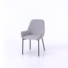 Ensemble de 4 chaises de cuisine modernes en tissu gris avec accoudoirs Nisida Promotion