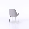 Ensemble de 4 chaises de cuisine modernes en tissu gris avec accoudoirs Nisida Vente