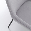 Ensemble de 4 chaises de cuisine modernes en tissu gris avec accoudoirs Nisida Offre