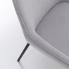 Ensemble de 4 chaises de cuisine modernes en tissu gris avec accoudoirs Nisida Offre
