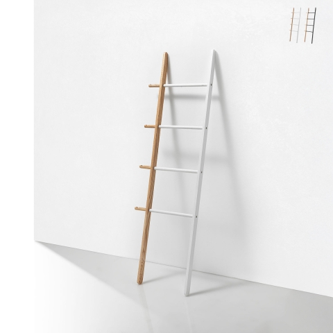 Échelle porte-serviettes de salle de bain en bois design moderne Olaf Promotion