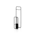 Colonne de salle de bain WC porte-rouleau et porte-balai en métal noir Seiki Promotion