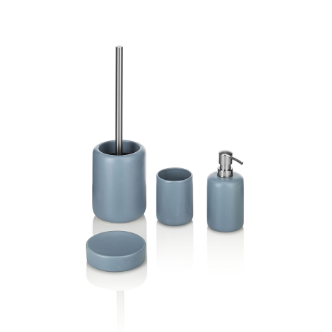 Ensemble d'accessoires de salle de bain 4 pièces en céramique mate bleu Skylar Promotion