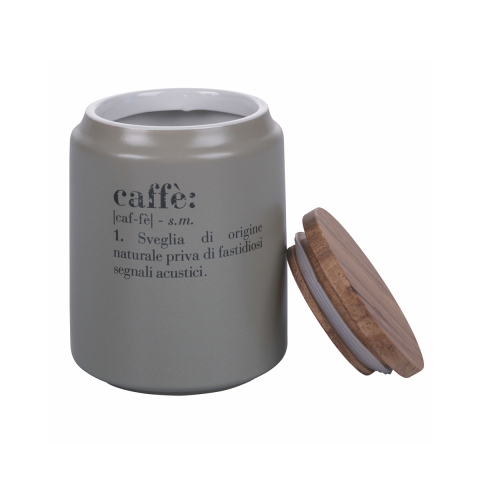 Bocal à café gris avec couvercle en bambou 0,8L Victionary E Promotion