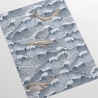 Papier peint motif mer pour salon chambre à coucher Vagues et Baleines Vente